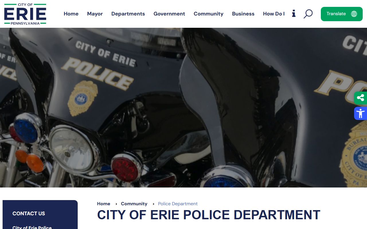 Erie city police department DUI enforcement and case records