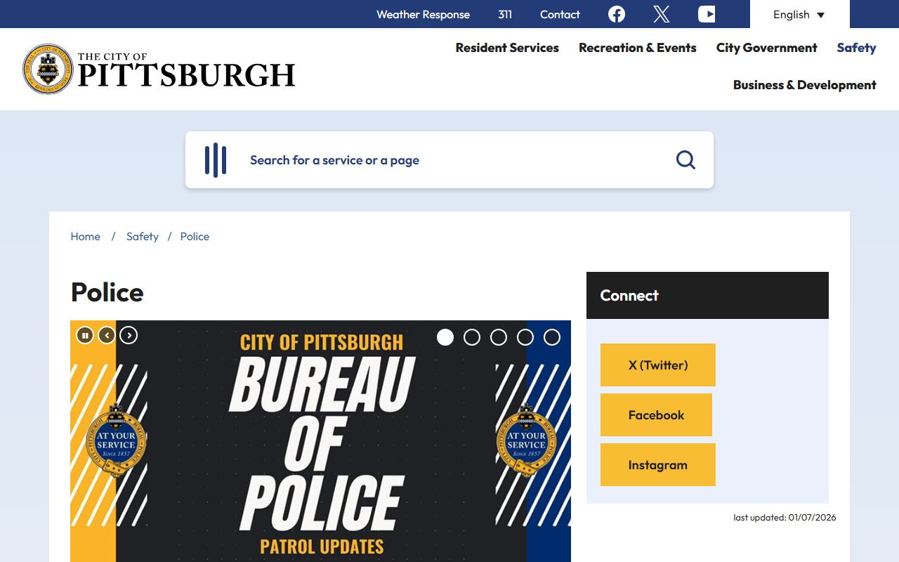 Pittsburgh city police department DUI enforcement and case records