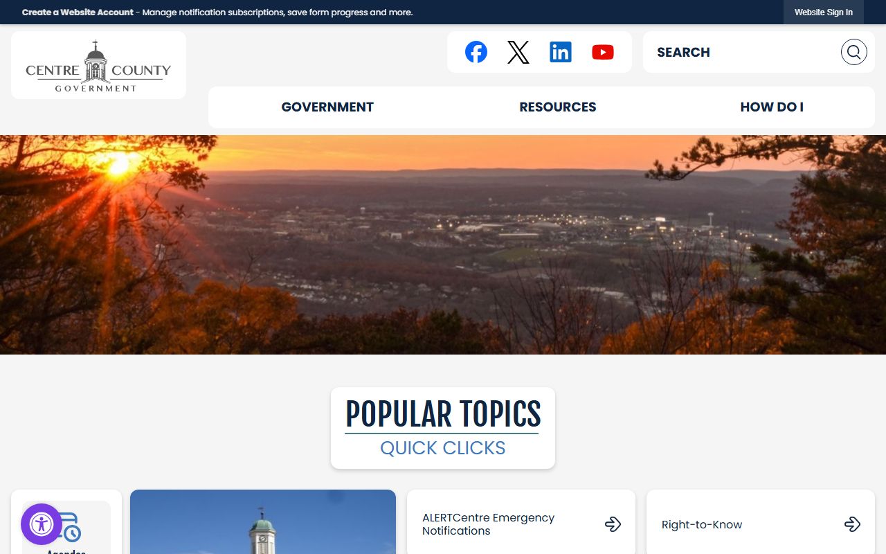Centre County official website with DUI records for Penn State area