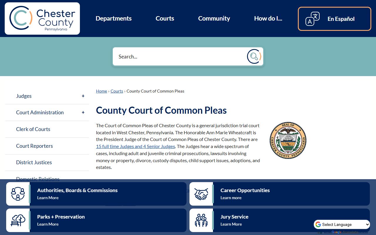 Chester County Court of Common Pleas 15th Judicial District DUI cases