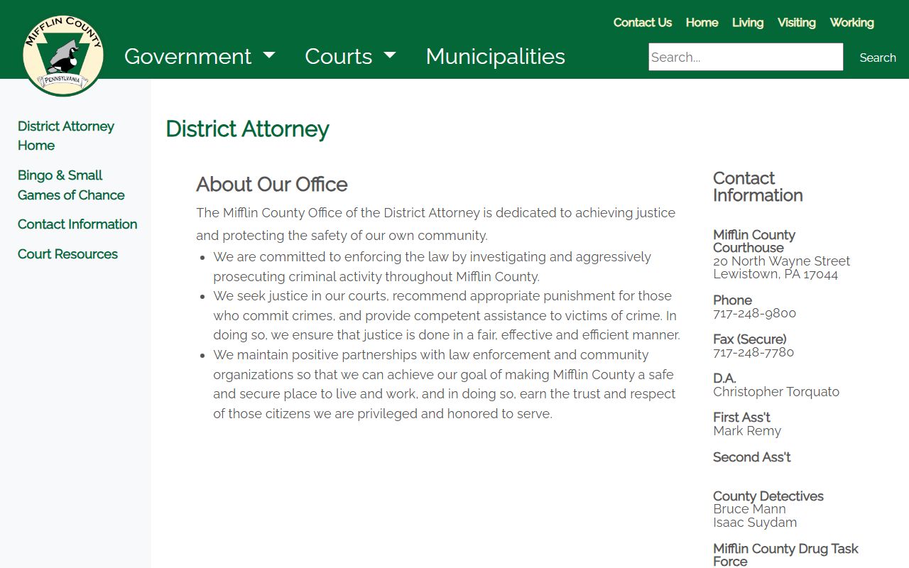 Mifflin County District Attorney prosecutes DUI cases