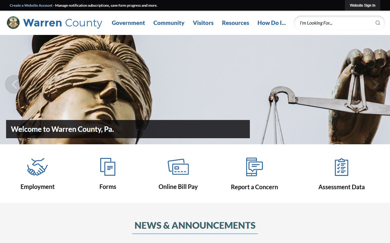 Warren County official website DUI records resources